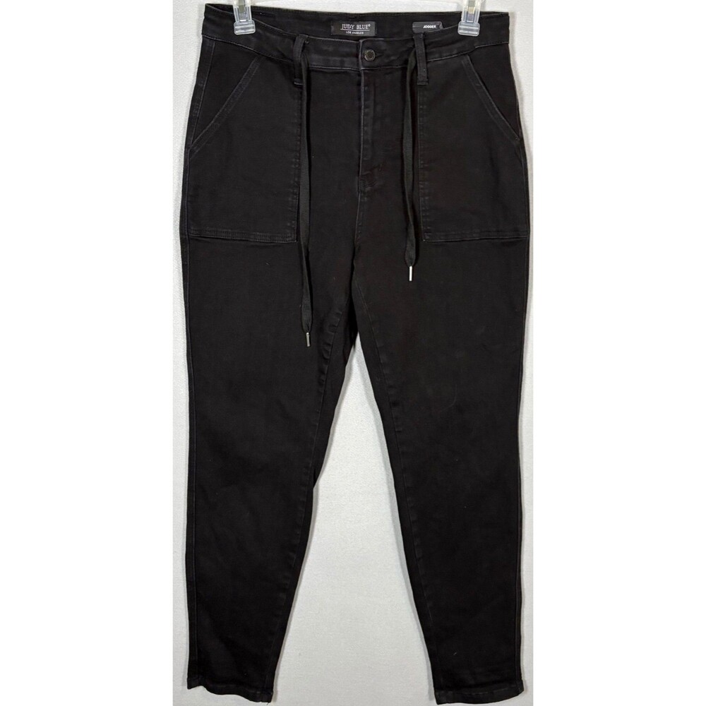 Judy Blue Jeans Womens 13/31 Black Jogger High Waist Drawstring JB88700 BK